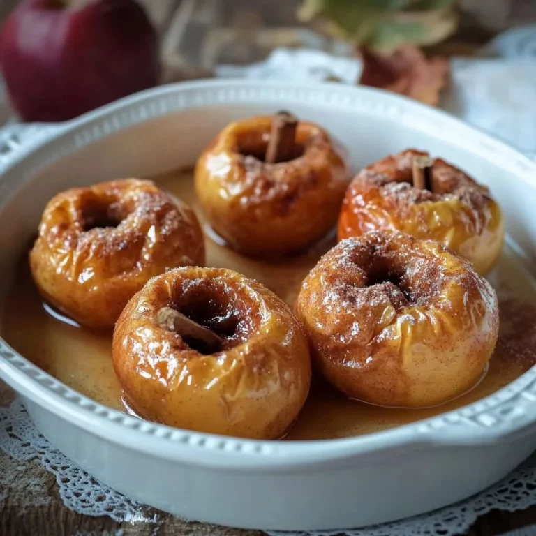 Delicious baked apples with cinnamon ready to be served.