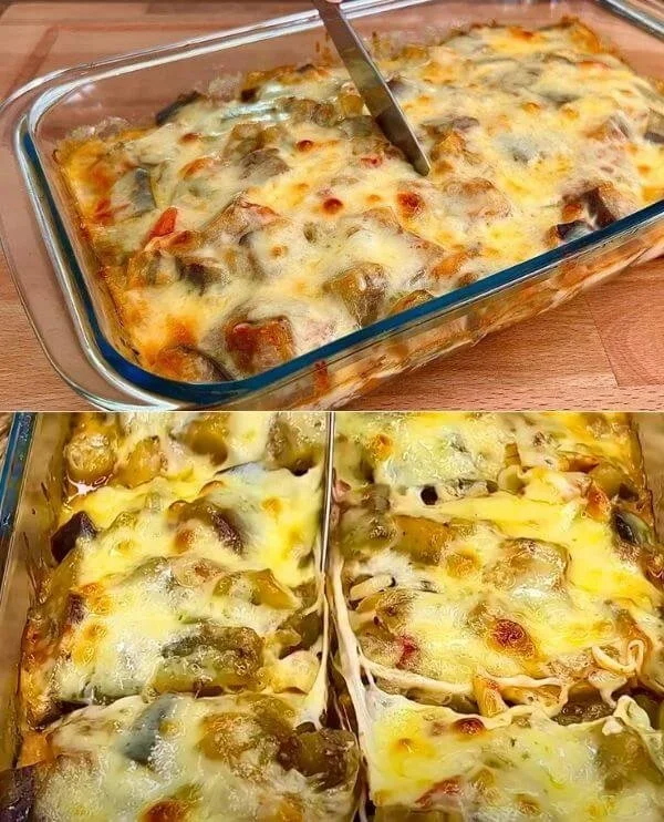 Delicious homemade eggplant casserole ready to serve