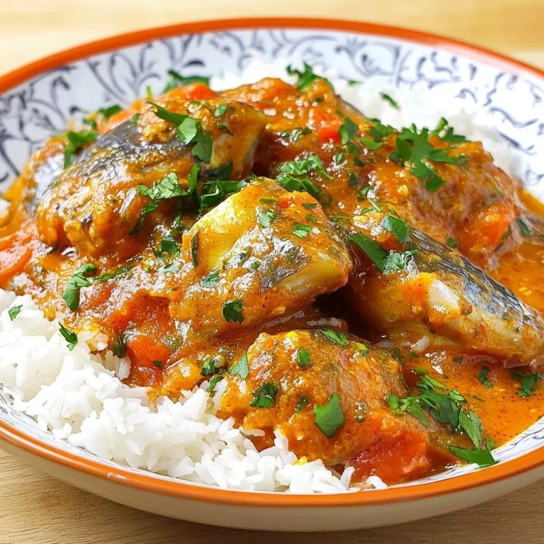 Bowl of Sweet Sardine and Coconut Milk Curry with herbs and spices