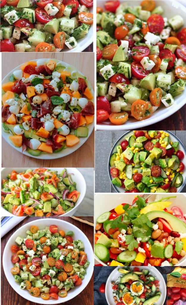 Gesunder Avocado-Tomaten-Salat auf einem Teller