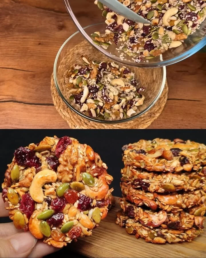 Biscotti d'avena con noci e frutta deliziosi e sani