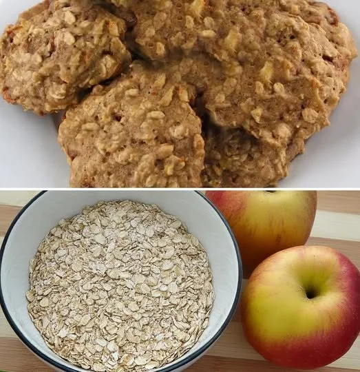 Biscotti di avena e mela senza zucchero in un piatto