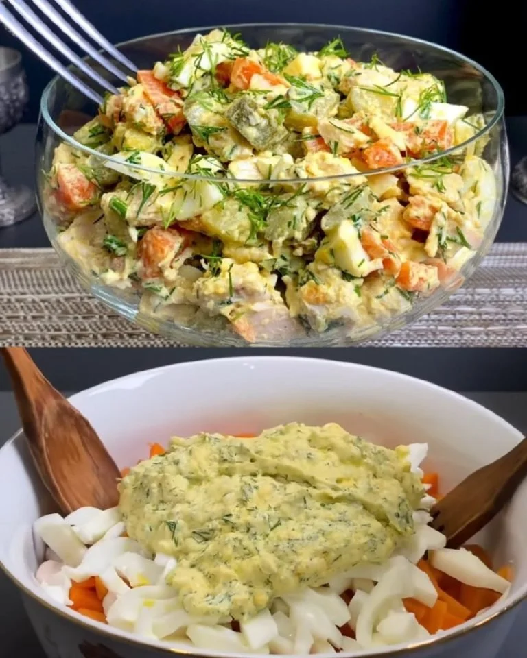 Sommersalat mit Avocado und frischem Gemüse auf einem Teller