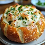 Delicious seafood stuffed bread with a golden crust and savory filling